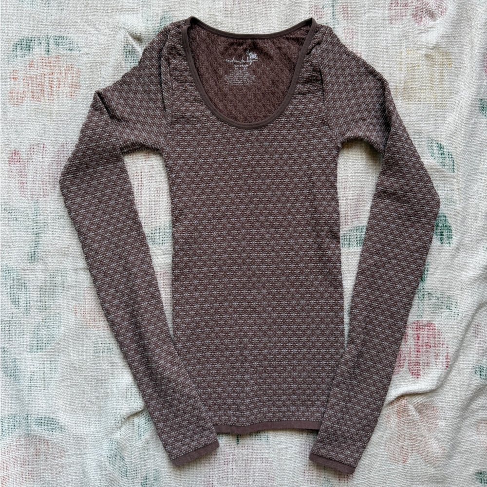 Free People Brown Long Sleeve Top